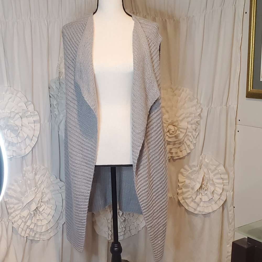 Nordstrom Long Gray Draped Vest